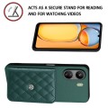 For Xiaomi Redmi 13C 4G / Poco C65 Rhombic Texture Card Bag RFID Phone Case(Green)