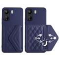 For Xiaomi Redmi 13C 4G / Poco C65 Rhombic Texture Card Bag RFID Phone Case(Dark Purple)