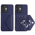 For Xiaomi Redmi 13C 5G / Redmi 13R Rhombic Texture Card Bag RFID Phone Case(Dark Purple)