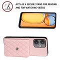 For Xiaomi Redmi 13C 5G / Redmi 13R Rhombic Texture Card Bag RFID Phone Case(Rose Gold)