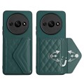 For Xiaomi Redmi A3 4G Rhombic Texture Card Bag RFID Phone Case(Green)