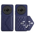 For Xiaomi Redmi A3 4G Rhombic Texture Card Bag RFID Phone Case(Dark Purple)