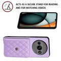 For Xiaomi Redmi A3 4G Rhombic Texture Card Bag RFID Phone Case(Light Purple)