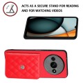 For Xiaomi Redmi A3 4G Rhombic Texture Card Bag RFID Phone Case(Red)