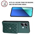 For Xiaomi Redmi Note 13 4G Global Rhombic Texture Card Bag RFID Phone Case(Green)