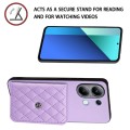 For Xiaomi Redmi Note 13 4G Global Rhombic Texture Card Bag RFID Phone Case(Light Purple)