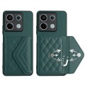 For Xiaomi Redmi Note 13 5G Global Rhombic Texture Card Bag RFID Phone Case(Green)