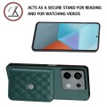 For Xiaomi Redmi Note 13 5G Global Rhombic Texture Card Bag RFID Phone Case(Green)