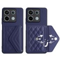 For Xiaomi Redmi Note 13 5G Global Rhombic Texture Card Bag RFID Phone Case(Dark Purple)