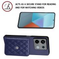 For Xiaomi Redmi Note 13 5G Global Rhombic Texture Card Bag RFID Phone Case(Dark Purple)