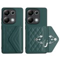 For Xiaomi Redmi Note 13 Pro 4G Global Rhombic Texture Card Bag RFID Phone Case(Green)