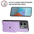 For Xiaomi Redmi Note 13 Pro 5G Global Rhombic Texture Card Bag RFID Phone Case(Light Purple)
