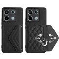 For Xiaomi Redmi Note 13 Pro 5G Global Rhombic Texture Card Bag RFID Phone Case(Black)