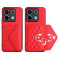 For Xiaomi Redmi Note 13 Pro 5G Global Rhombic Texture Card Bag RFID Phone Case(Red)
