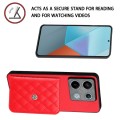 For Xiaomi Redmi Note 13 Pro 5G Global Rhombic Texture Card Bag RFID Phone Case(Red)