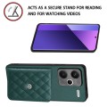 For Xiaomi Redmi Note 13 Pro+ Rhombic Texture Card Bag RFID Phone Case(Green)