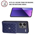 For Xiaomi Redmi Note 13 Pro+ Rhombic Texture Card Bag RFID Phone Case(Dark Purple)