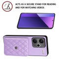 For Xiaomi Redmi Note 13 Pro+ Rhombic Texture Card Bag RFID Phone Case(Light Purple)