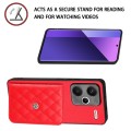 For Xiaomi Redmi Note 13 Pro+ Rhombic Texture Card Bag RFID Phone Case(Red)