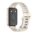 For Samsung Galaxy Fit 3 Mijobs Flat Hole Silicone Watch Band(Grey+Rose Gold)