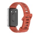 For Samsung Galaxy Fit 3 Mijobs Flat Hole Silicone Watch Band(Orange+Silver)