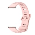 For Samsung Galaxy Fit 3 Mijobs Flat Hole Silicone Watch Band(Pink+Silver)