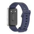 For Samsung Galaxy Fit 3 Mijobs Silicone Watch Band(Midnight Blue+Silver)