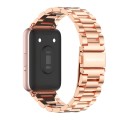 For Samsung Galaxy Fit 3 Mijobs Three-Beads Metal Watch Band(Rose Gold)
