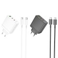 BOROFONE BN12 PD65W Type-C + QC3.0 USB + Dual Type-C Charger with 1m Type-C Cable, EU Plug(White)