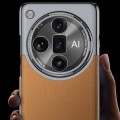 For OPPO Find X7 GKK Mortise-Tenon Connection Contrast Color Frosted AG Shockproof Phone Case(Brown)