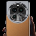For OPPO Find X6 GKK Mortise-Tenon Connection Contrast Color Frosted AG Shockproof Phone Case(Brown)