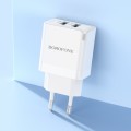 BOROFONE BN15 Dual USB Charger, EU Plug(White)
