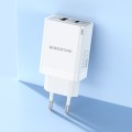 BOROFONE BN16 PD45W Type-C and USB Charger, EU Plug(White)
