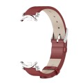 For Xiaomi Mi Band 8 Mijobs GT4 First Layer Cowhide Watch Band(Red Silver)