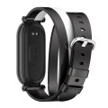 For Xiaomi Mi Band 8 Mijobs GT4 Dual-Loop Leather Watch Band(Black+White+Black)