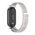 For Xiaomi Mi Band 8 Mijobs GT4 Breathable Nylon Loop Watch Band(Seashell Silver)