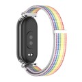 For Xiaomi Mi Band 8 Mijobs GT4 Breathable Nylon Loop Watch Band(Colorful Silver)