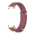 For Xiaomi Mi Band 8 Mijobs GT4 Marine Silicone Breathable Watch Band(Wine Red Light Gold)
