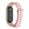 For Xiaomi Mi Band 8 Mijobs GT4 Marine Silicone Breathable Watch Band(Pink Light Gold)