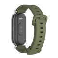 For Xiaomi Mi Band 8 Mijobs GT4 Silicone Breathable Watch Band(Army Green Silver)