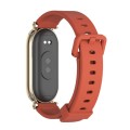 For Xiaomi Mi Band 8 Mijobs GT4 Silicone Breathable Watch Band(Orange Light Gold)