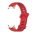 For Xiaomi Mi Band 8 Mijobs GT4 Flat Hole Silicone Watch Band(Red Light Gold)