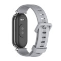 For Xiaomi Mi Band 8 Mijobs GT4 Flat Hole Silicone Watch Band(Grey Silver)