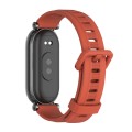 For Xiaomi Mi Band 8 Mijobs GT4 Flat Hole Silicone Watch Band(Orange Black)