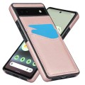 For Google Pixel 6a Litchi Leather Skin Card Slots Phone Case(Rose Gold)