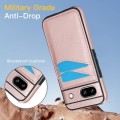 For Google Pixel 8a Litchi Leather Skin Card Slots Phone Case(Rose Gold)