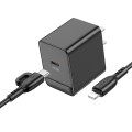 BOROFONE BAS15 Erudite PD 30W USB-C / Type-C Single Port Charger with 1m Type-C to 8 Pin Cable, US P
