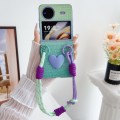 For vivo X Flip Illusory Color Leather Texture PC Phone Case with Color Strap(Green)