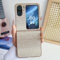 For OPPO Find N2 Flip Illusory Color Leather Texture PC Phone Case(Coffee)