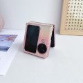 For OPPO Find N3 Flip Illusory Color Leather Texture PC Phone Case(Pink)